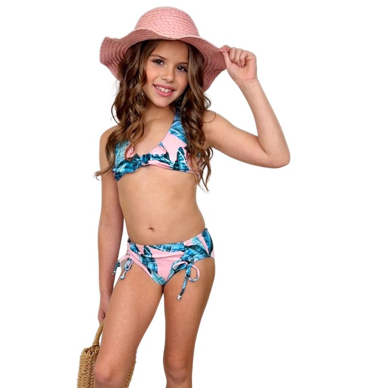 Girls Tropical Beaches Two Piece Swimsuit - Mia Belle Girls, 1 of 5