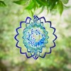12" 3D Optical Illusion Hanging Metal Spinner, Peacock - 2 of 4