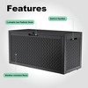 Kumasinova 100 Gal Oversized Storage Deck Box for Outdoor Use,All Weather PP Resin,Garden Seat Storage Box,Waterproof & KD Design,Black - 3 of 4