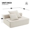 Oversized Modular Boucle Loveseat Sofa Seat, Foam-Filled Floor Couch with 2 Pillows, Convertible Sectional, 1 Seat, Beige - 2 of 4