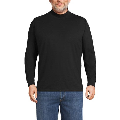 Lands' End Men's Big Super-t Mock Turtleneck - 3x Big - Black : Target