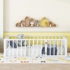 Streamdale Twin Size Metal Floor Bed Frame with Fence and Door, White - 3 of 4