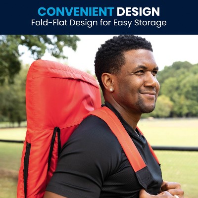 Extra Wide Red Reclining Stadium Chair with Backpack Straps