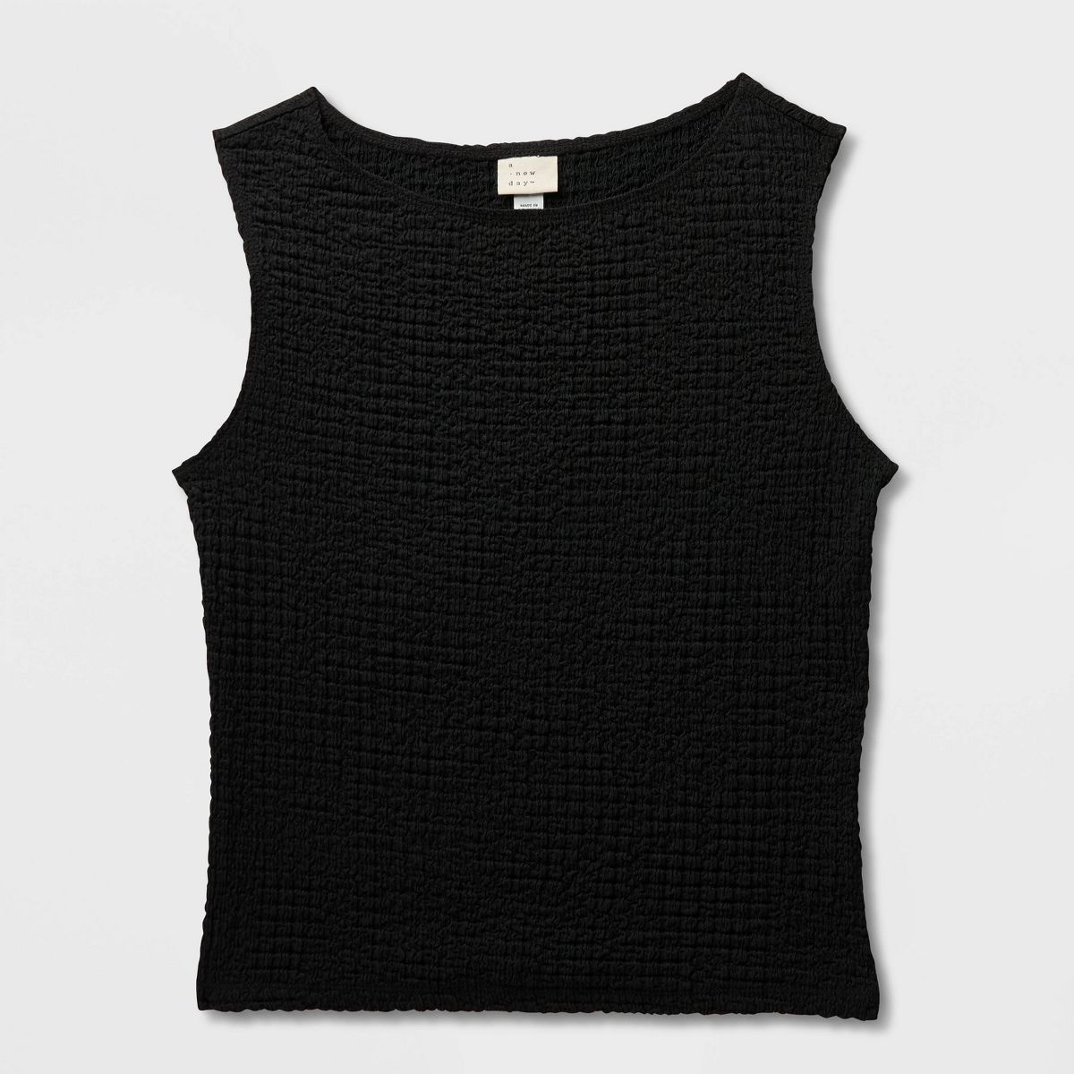 Women's Boat Neck Textured Tank Top - A New Day™ - thumbnail 4