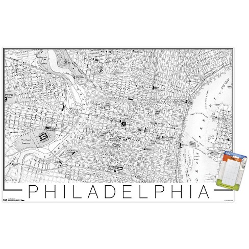 Trends International Philadelphia Map Unframed Wall Poster Prints : Target