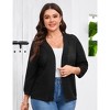 YESFASHION Womens Plus Size Summer Cardigan 3/4 Length Sleeve Sweaters Lightweight Casual Knitted Open Front Cardigans - 2 of 4