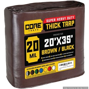 Core Tarps Heavy Duty 20 Mil Tarp Cover, UV Resistant, Rip Proof for Roof, Camping, Patio, Pool, Boat - 1 of 4