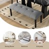 KWPZQEB End of Bed Bench, Modern Tufted Linen Dining Bench with Upholstered, Entryway Bench with Rubber Wood Legs for Kitchen, Bedroom, Hallway - 2 of 4