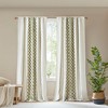 Wikineon 1 PCS 50x95" Cotton Printed Curtain Panel with Chenille Stripe and Lining Green. - 2 of 4