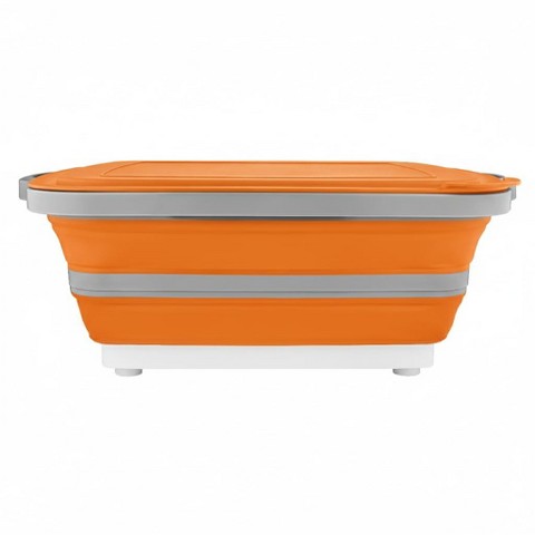 Stock Your Home Collapsible BBQ Prep Tub 16 L 8 Pack with Lid Drain Spout Cutting Board Marinating Grilling Tray Food Storage for Camping Tailgating Kitchen Prep