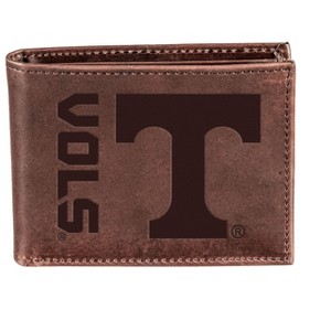 Evergreen NCAA Tennessee Volunteers Brown Leather Bifold Wallet Officially Licensed with Gift Box - 1 of 1