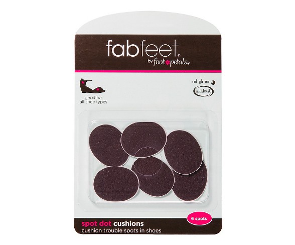 Women's Fab Feet by Foot Petals Spot Dot Shoe Cushion Black - 6pk