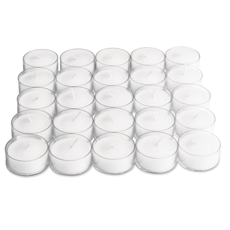 tagltd Unscented Basic Clear Cup Tealight Candle 25 Pack, 1 of 8