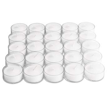 tagltd Unscented Basic Clear Cup Tealight Candle 25 Pack
