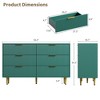 28"/56" WideFluted Dresser for Bedroom with 3/6 Drawers, Wooden Chest of Drawers with Metal Handle & Feet - 3 of 4
