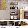 4-Tier Storage Microwave Stand, Space-Saving Freestanding Bakers Rack for Living Room Dining Room Kitchen Garage, Metal Frame - 4 of 4