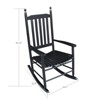 FONTOI Wooden Rocking Chair Porch, Wood Rocker Chairs with High Back, Widen Seat and Armrests for Home Garden, Black, 24.5"*42.25"*32.9" - 2 of 4