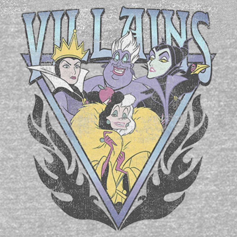 Junior's Disney Villains Distressed Flames Logo Sweatshirt, 2 of 3