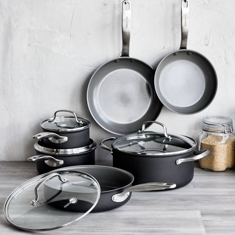 GreenPan Chatham 10pc Hard Anodized Healthy Ceramic Nonstick Cookware Set Gray, 3 of 16