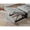 NicBex Convertible Sleeping Sofa Bed,Velvet Single Sofa with 1 Removable Back Pillow for Living Room,Apartment,Office,Gray - 4 of 4