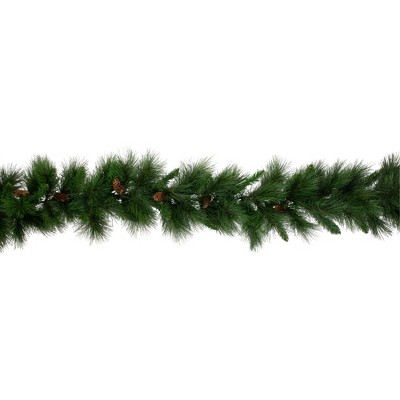 9' White Valley Pine Artificial Christmas Garland with Pine Cones
