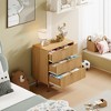 Modern Fluted 3-Drawer Dresser: Wooden Storage Cabinet with Metal Handles & Wide Top – Nightstand/Side Table for Bedroom, Living Room, Hallway - 4 of 4