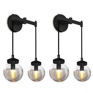 CityFurn 2-Light Modern Bathroom Wall Sconce with Globe Glass - 1 of 1