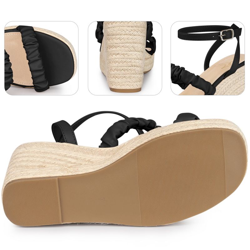 Perphy Espadrille Platform Ankle Strap Wedge Heel Sandals for Women, 5 of 8