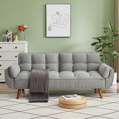 KTMBDW 75.4" Loveseat Sofa, Mid Century Modern Decor Love Seat Couches for Living Room, Bedroom, Solid and Easy to Install Love Seats Furniture