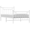 vidaXL Metal Bed Frame with Headboard and Footboard White 39.4 in.x74.8 in. Twin - 4 of 4