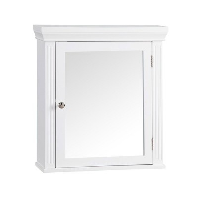 Teamson Home Stratford Wooden Bathroom Furniture, Mirrored Wall Medicine Cabinet, White