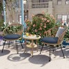 Whisen Outdoor Leisure Set, 2 Rattan Single Chairs with A Glass Round Table, Perfectly Suited for Patios, Balconies, and Courtyards - 2 of 4