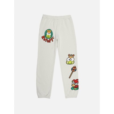 Keroppi King Keroppi Character Circle & Icons Adult Cream Sweatpants