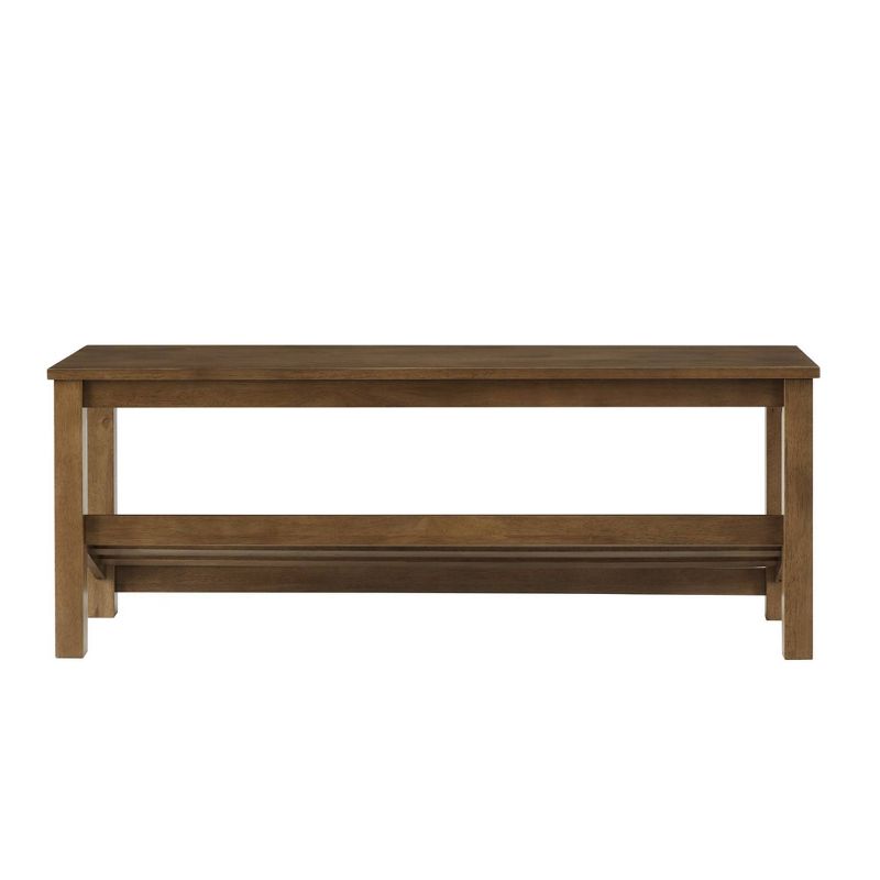 Modern Farmhouse Solid wood Shoe Storage Entry Bench Rustic Oak - Saracina Home, 6 of 9