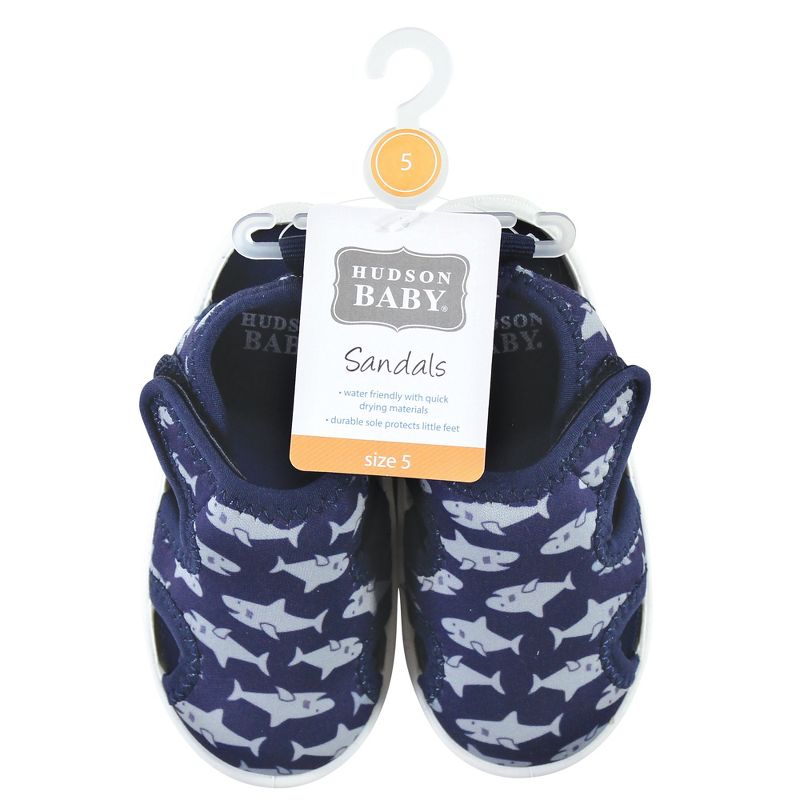 Hudson Baby Infant, Toddler and Kids Boy Sandal and Water Shoe, Navy Shark, 2 of 4