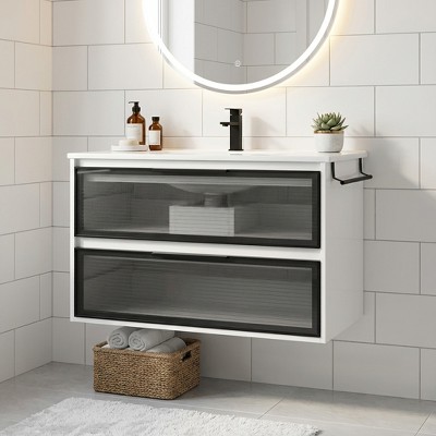 30 in. W x 18 in. D x 20 in. H Bathroom Vanity Base in White without Sink