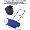 29/36-Inch Wide Snow Shovel w/ Wheels, Heavy Duty Metal Snow Pusher Shovel w/5-Position Angled Blade & Adjustable Handle - 2 of 4