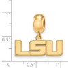 Black Bow Jewelry 14k Yellow Gold Plated Sterling Silver Louisiana State Fighting Tigers NCAA Bead Charm - 2 of 3
