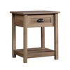Homy Casa Rustic Brown Nightstand with Drawer and Open Shelf, Engineered Wood Side Table for Bedroom or Living Room - 2 of 4