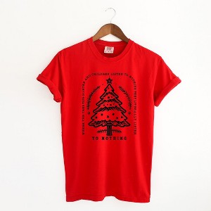 Simply Sage Market Women's Trees Glisten Children Listen Short Sleeve Garment Dyed Tee - 1 of 2