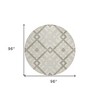 Beige Tan And Ivory Geometric Washable Indoor Outdoor Area Rug - 3 of 4