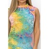 Slickblue Women's Midi Dress, Velvet Burnout Bodycon Style, Sleeveless Round Neck, Multi Yellow Blue, Size S-L - 4 of 4