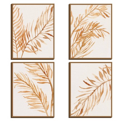 (Set of 4) 21" x 16" Palm Fronds I & II & III & IV by Stephanie Marrott Framed Wall Canvases - Masterpiece Art Gallery