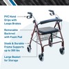 BodyMed Regular Aluminum Rollator, Medical Roller, PVC Soft Seat, Walking Aid, Elder Assistance, Four Wheels, Blue with - 2 of 4