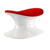 HomeRoots 21" Red and White Wool And Fiberglass Contempo Footstool Ottoman - 3 of 3