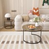 LOVMOR 27.6”Nesting Round Coffee Table Set of 2 w/Sturdy Metal Frame,End Table Side Tables for Living Room,Bedroom,Balcony,Yard - 4 of 4