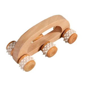 Evideco French Home Goods Natural Wood Hand-Held Massage Rollers for Relaxation and Mobility, Deep Tissue Massage Tools with Rotating Rollers - 1 of 4