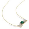 EVERLY JEWELRY | Rose Plated Sterling Silver 3/4ct TGW Created Emerald and 1/10ct TDW Diamond "MOM" Pendant with Chain, 17 inc - 4 of 4