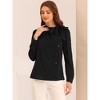 Allegra K Women's Bow Tie Neck Blouse Work Office Side Buttons Chiffon Elegant Shirts - 4 of 4