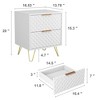Resenkos 2 Drawer Bedroom Nightstand Set of 2 with Gold Metal Handle and Legs,  Bedside Table - 4 of 4
